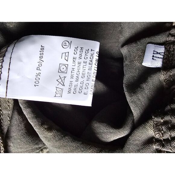 Rooscier Green Swiss Dots Puff Long Sleeve Scoop Neck Ruffle Hem Blouse Sz XL - Picture 7 of 8